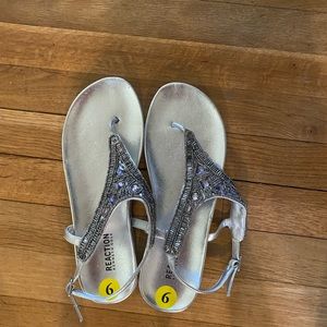 Kenneth Cole Reaction silver sandals